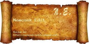 Nemcsek Edit névjegykártya